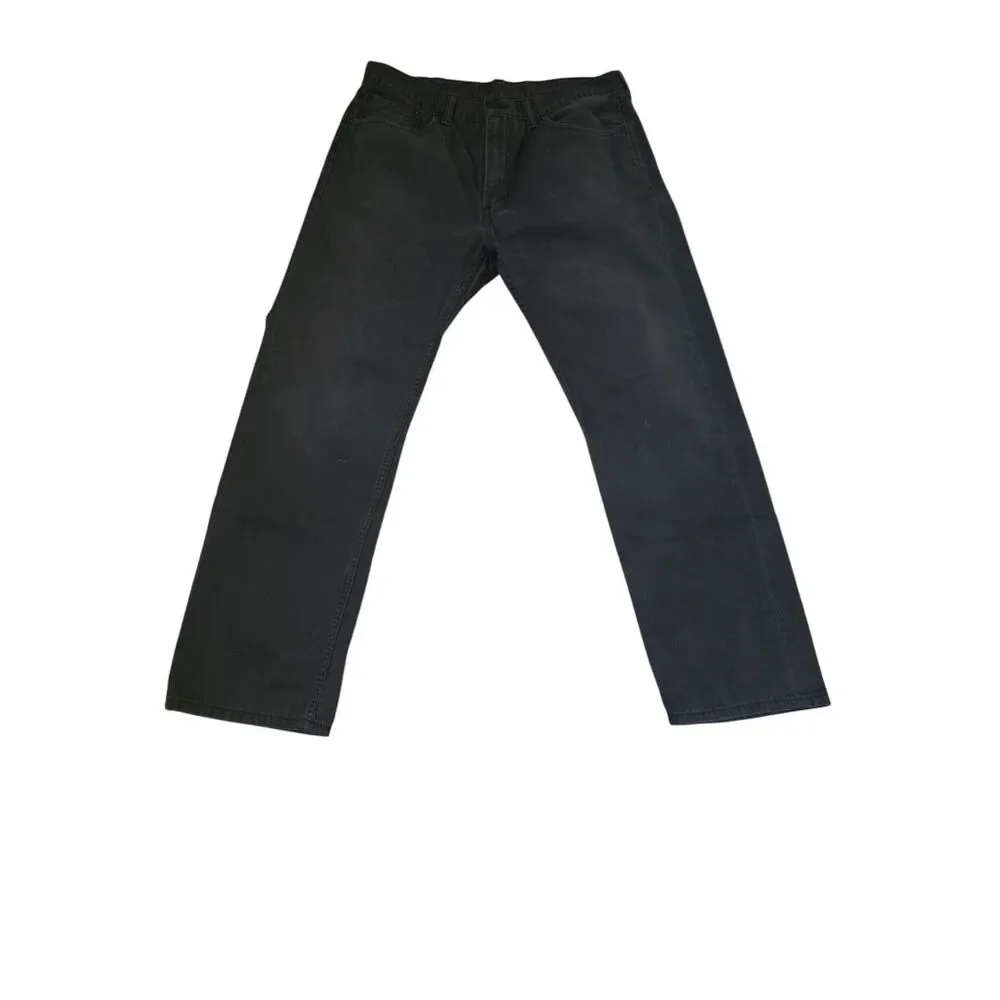 Levi's 505 Men's Jeans 38x32 Black Regular Fit Straight Leg Denim